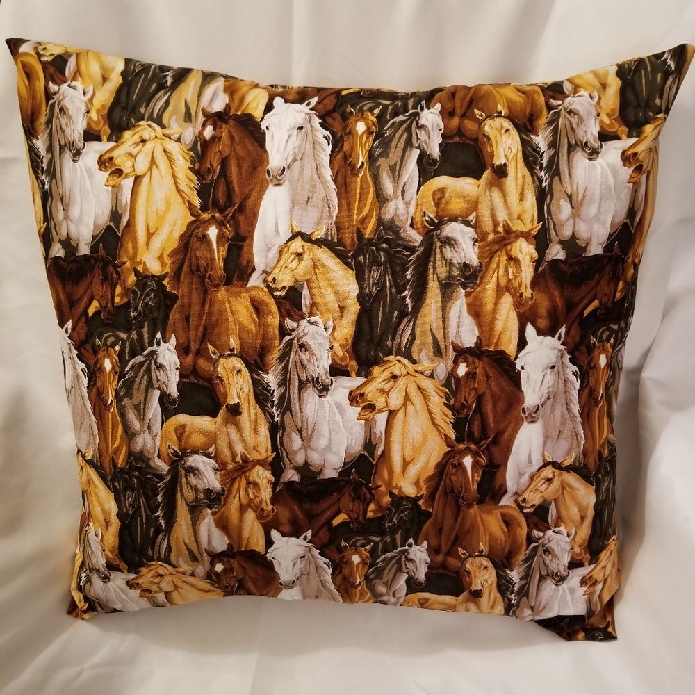Beautiful Horses Covered Pillow